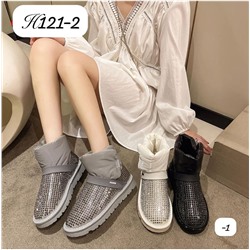 Fashion K121-2Z Угги сер нейлон, подклад иск мех