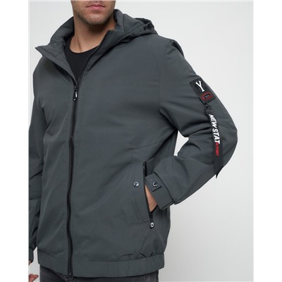 Куртка спортивная мужская на резинке большого размера серого цвета 88657Sr
