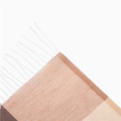Палантин текстильный, цвет бежевый/коричневый, размер 68х175