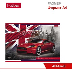 Альбом для рисования 40 л., ф. А4, на скобе, выборочный лак, серия Country Cars