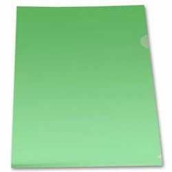 Папка-уголок А4 100мкм Economy, зелёная, прозрачная, тисненая 3шт