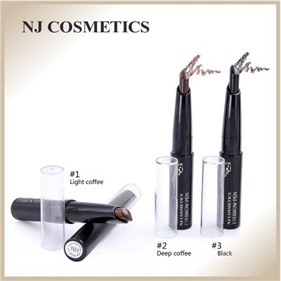 NJ Cosmetics/ Карандаш для бровей, тон 102 Deep coffe