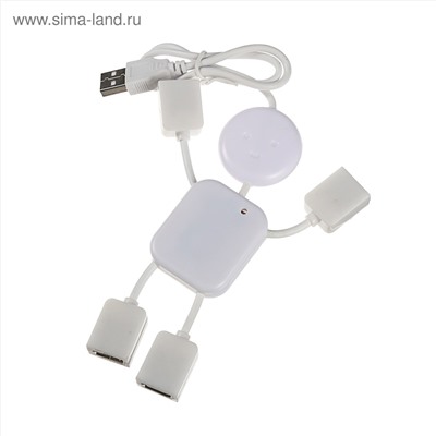 USB-разветвитель (HUB) LuazON SSV-011, 4 порта, USB 2.0, кабель 0.4 м, белый