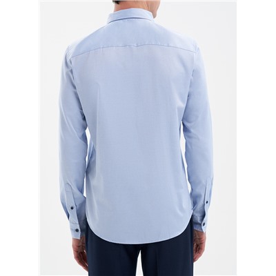 Рубашка голубая из ткани добби