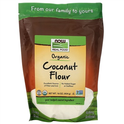 Now Foods, Органическая кокосовая мука, 454 г (16 унц)