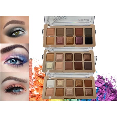 Тени для век Gulflower Cosmetics Professional Shiny Diamond 10 Color Palette Eyeshadow (ряд 3шт)