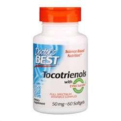 Doctor's Best, Токотриенолы с EVNol SupraBio, 50 мг, 60 мягких таблеток