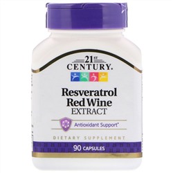 21st Century, Ресвератрол, экстракт красного вина, 90 капсул