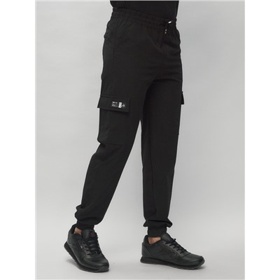 Брюки джоггеры спортивные с карманами мужские черного цвета 3075Ch