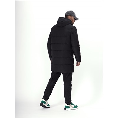 Куртка удлинённая мужская зимняя черного цвета 99777Ch