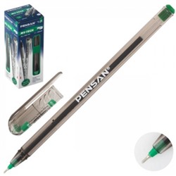 Ручка шариковая зелёная 0,7мм MY-TECH игольчатый пиш.узел, тонированный корпус