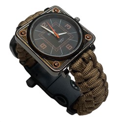 Часы для выживания с паракордовым браслетом EMAK S-431 - отличные туристические часы с компасом, огнивом и надежным японским кварцевым механизмом. Промо-партия по сниженной цене только для покупателей Военпро! №9