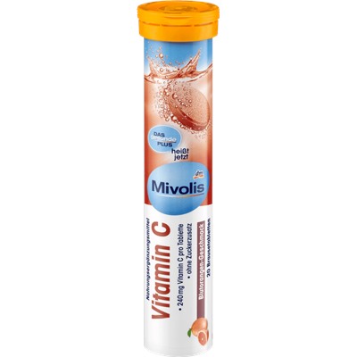Mivolis Vitamin C Витамин C Шипучие таблетки 240 мг со вкусом апельсина, 20 шт