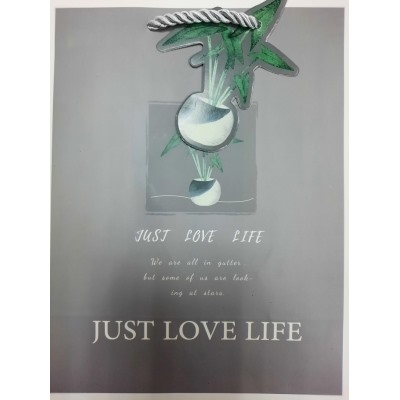 Пакет подарочный "Just love life" S (18х23х10см)