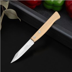 Нож кухонный «Ретро», для овощей, лезвие 8 см, с деревянной ручкой, цвет МИКС
