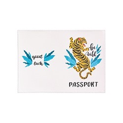 Обложка для паспорта из натуральной кожи "Тигр"