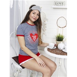 Пижама: футболка, шорты "LOVE" женская (30292)