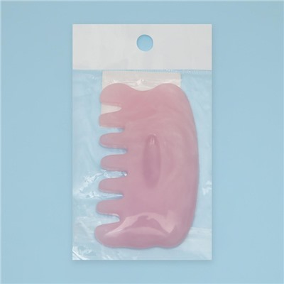 Массажёр Гуаша «Гребешок», 8,5 × 5 см, цвет розовый