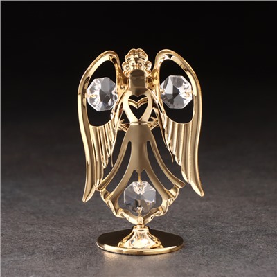 Сувенир "Ангел с сердцем", на подставке, с хрусталиками, 5х4х9 см