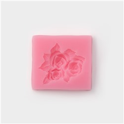 Силиконовый молд Доляна «Букет роз», 4,5×5 см, цвет розовый