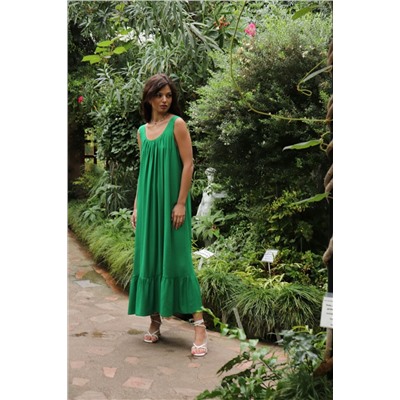 7013 Платье Мальдивы для пляжа и фотосъёмки в зелёном цвете