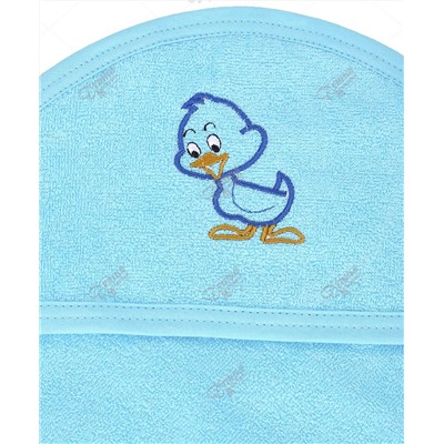 Полотенце с капюшоном "Утенок" голубой