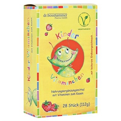 Kinder Vitaminchen Bonbons Витамины для детей со вкусом клубники, 28 шт