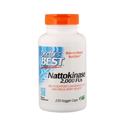 Doctor's Best, Наттокиназа, 2000 FU, 270 растительных капсул
