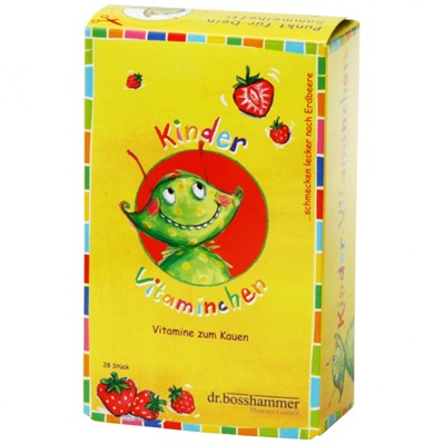 Kinder Vitaminchen Bonbons Витамины для детей со вкусом клубники, 28 шт