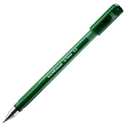 Ручка гелевая зелёная 0,5мм G-Tone, рифленый держатель,  металлический наконечник, тонированный корп