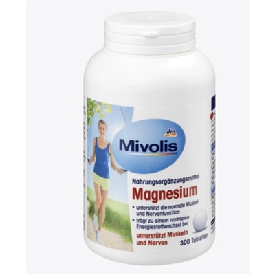 Mivolis Magnesium Tabletten Магний для поддержки мышц и нервов, Таблетки, 300 шт.