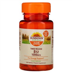 Sundown Naturals, Витамин B12, 1000 мкг, 120 таблеток