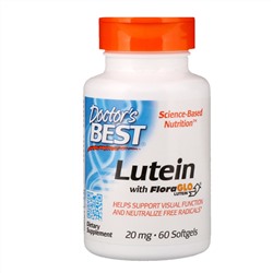 Doctor's Best, Лютеин с FloraGlo Lutein, 20 мг, 60 мягких таблеток