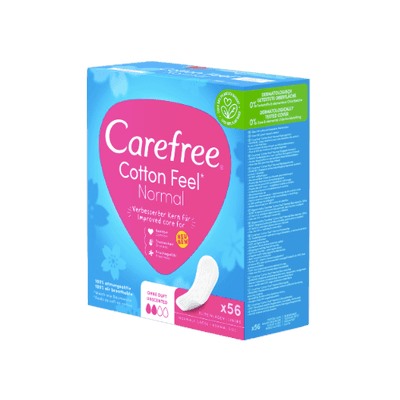 Carefree Slipeinlage Cotton Feel Normal 56 St, Прокладки ежедневные Cotton Normal 56 шт, 25 упаковок (1400 шт)