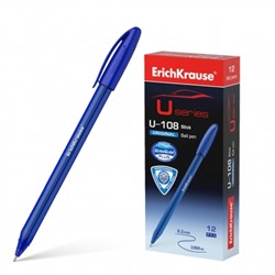 Ручка шариковая синяя 1,0мм U-108 Original Stick Ultra Glide Technology, трёхгранная, игольчатый пиш