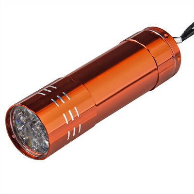 Стильный светодиодный фонарик (оранжевый) - Отлично подходит в качестве ультрафиолетовой лампы для ногтей. С помощью такого фонарика можно быстро и эффективно высушить покрытые свежим лаком ногти. Благодаря сверхмалым габаритам легко переносить в женской сумочке №101
