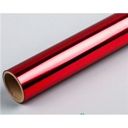 Пленка самоклеящаяся красная металлизированная 45x100 см, BOPP с алюминиевым напылением 30 мкм, в р