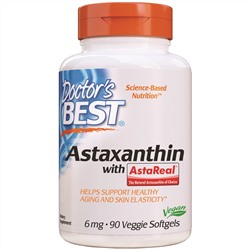 Doctor's Best, Astaxanthin with AstaReal, 6 mg, 90 Veggie Softgels
