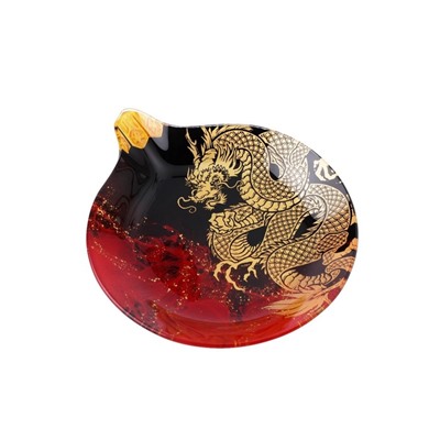 Блюдо стеклянное сервировочное Доляна «Ёлочная игрушка. Огненный дракон», 18,2×15,5×1,7 см