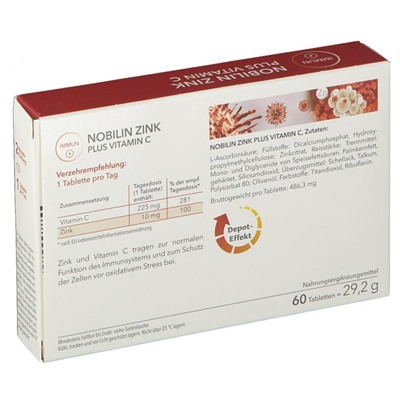 NOBILIN (НОБИЛИН) Zink Plus Vitamin C 60 шт