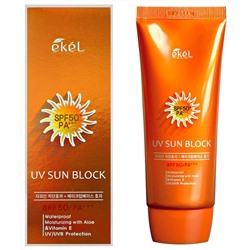 Солнцезащитный крем с фактором  Ekel UV Sun Block Сream SPF 50 PA+++