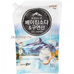 CJ Lion Chamgreen Средство для мытья посуды с содой и лимонной кислотой, мягкая упаковка, 1200 гр(8806325622710)