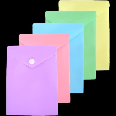 Папка-конверт на кнопке A6 Pastel 3шт (115x157 мм) 180 мкм, непрозрачная, 5 пастельных цветов ассорти
