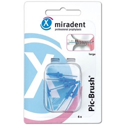 miradent (мирадент) Pic-Brush Ersatz-Interdentalbursten blau large 3,0 mm 6 шт