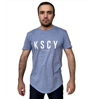 Синяя футболка мужская KSCY – раскрепощенный стритстайл. Не перегружай свой образ №230