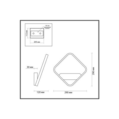 Бра Ledio Sid 3 кв.м, LED