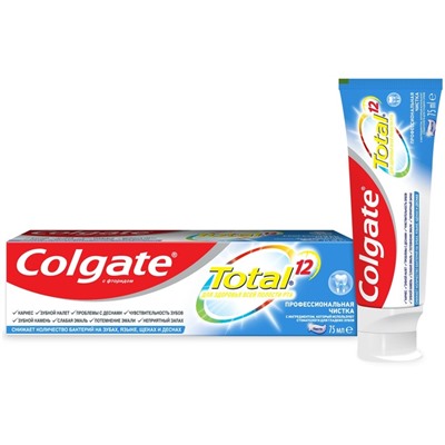 Colgate Зубная паста "Total-12" Профессиональная Чистка с фторидом ПАСТА 75мл