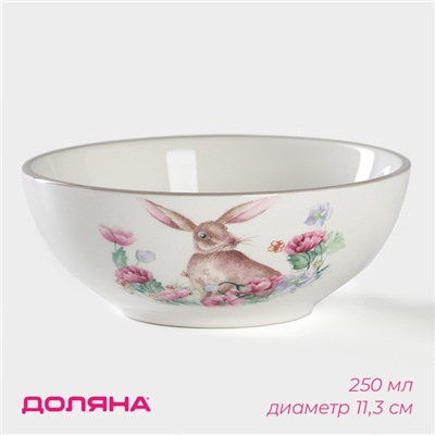 Миска фарфоровая Доляна «Зайка», 250 мл, d=11,3 см