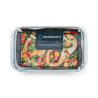 Форма для запекания BERKRAFT Cook&Store 26х5х15 см, 1.2 л