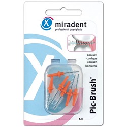 miradent (мирадент) Pic-Brush Ersatz-Interdentalbursten orange konisch 2,5 - 5,0 mm 6 шт